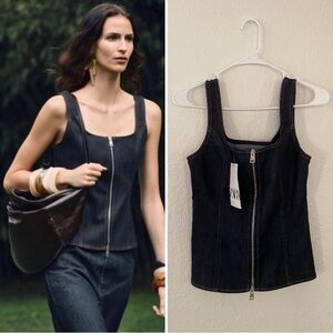 NWT ZARA ZIPPERED DARK DENIM TANK TOP
ZW COLLECTION
